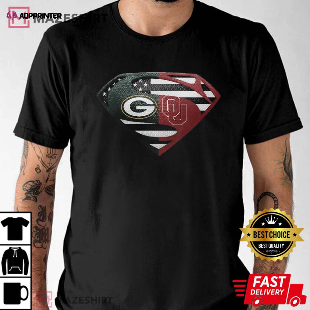 Green Bay Packers Oklahoma Sooners Superman T-Shirt