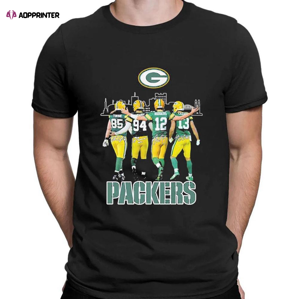 Green Bay Packers Team Players Skyline Signatures T-shirt