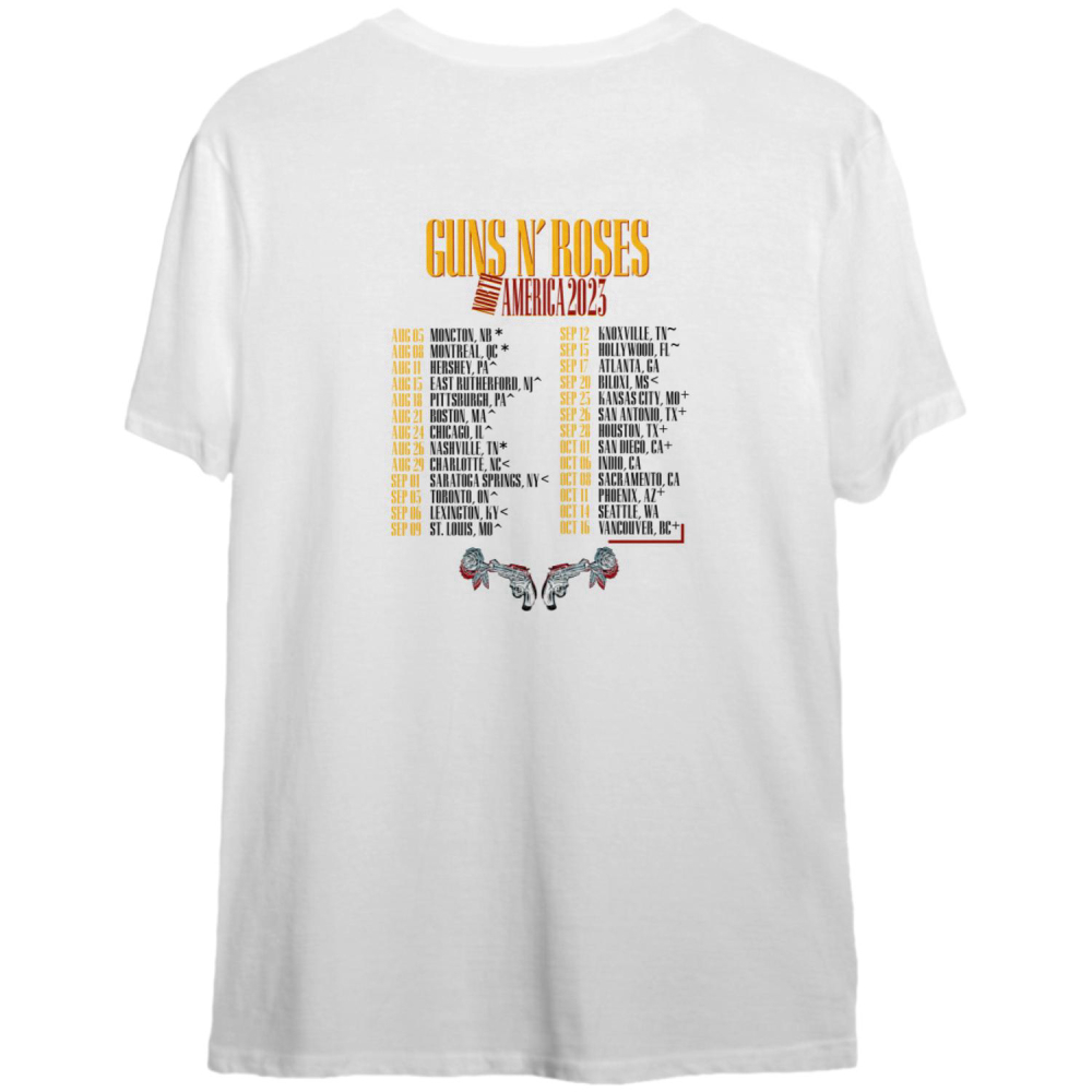 Guns And Roses Shirt, Guns N’ Roses Europe and North America 2023 Tour T-Shirt