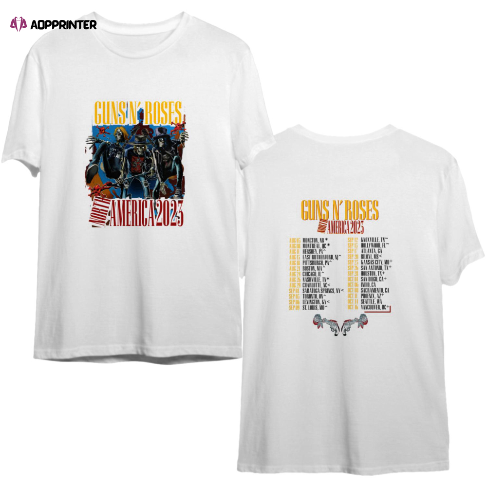 Guns And Roses Shirt, Guns N’ Roses Europe and North America 2023 Tour T-Shirt