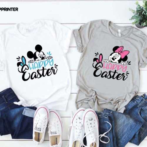 Happy Easter Mickey And Minnie Couple Shirt, Disney Easter 2022 Shirt, Disney Easter Eggs Shirt