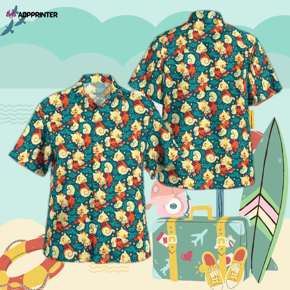 Hisuian Growlithe Hawaiian Shirt: Embrace the Aloha Spirit with a Pokemon Twist!