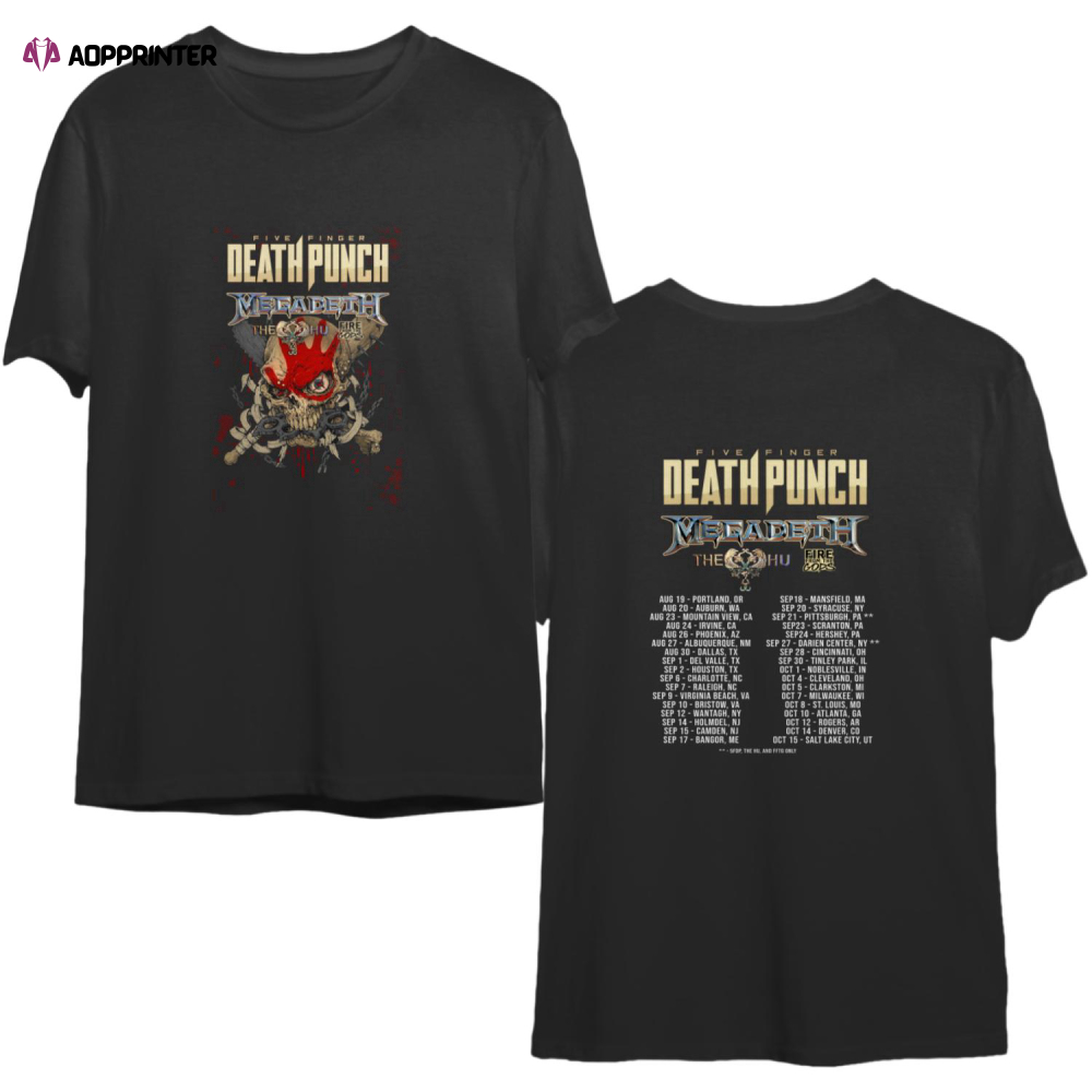 HOT TOUR Megadeth Five Finger T-shirt, Death P.unch Tour 2022 T shirt