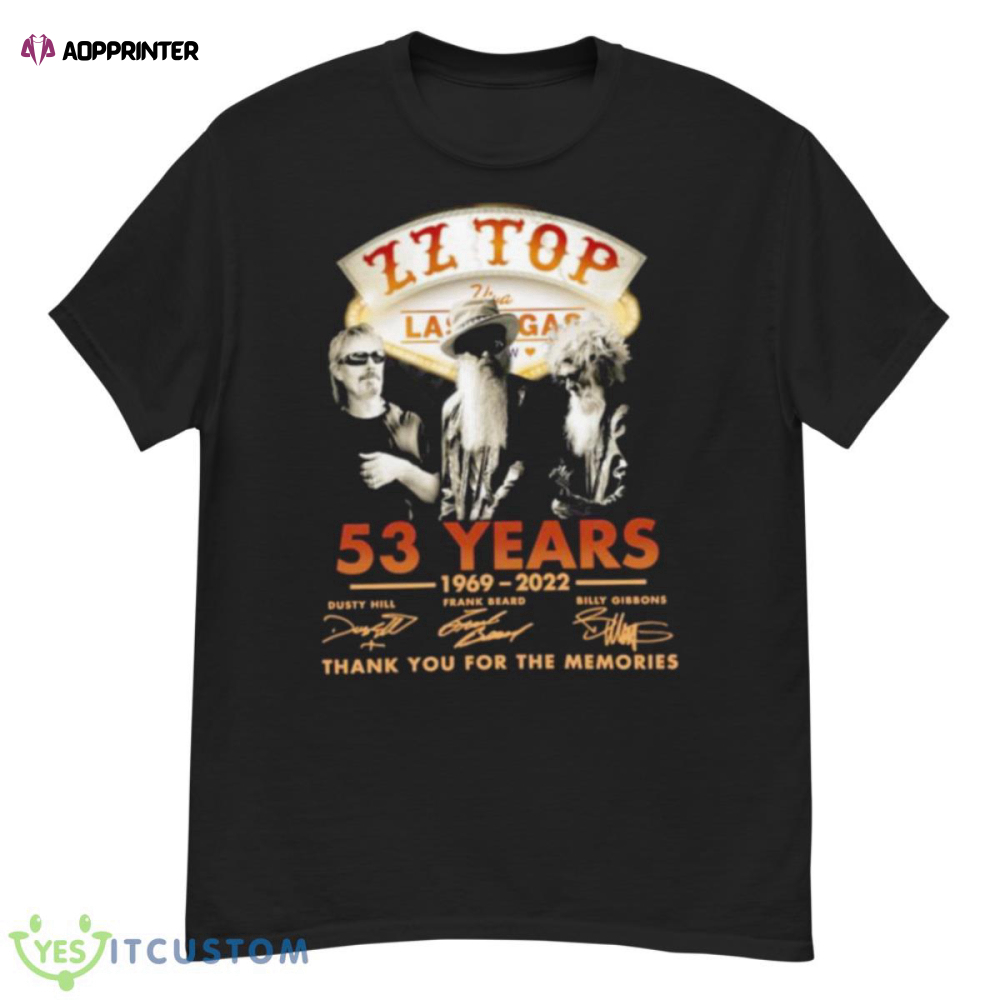 Hot ZZ Top Viva Las Vegas 54 Years 1969 – 2023 Thank You For The Memories Shirt