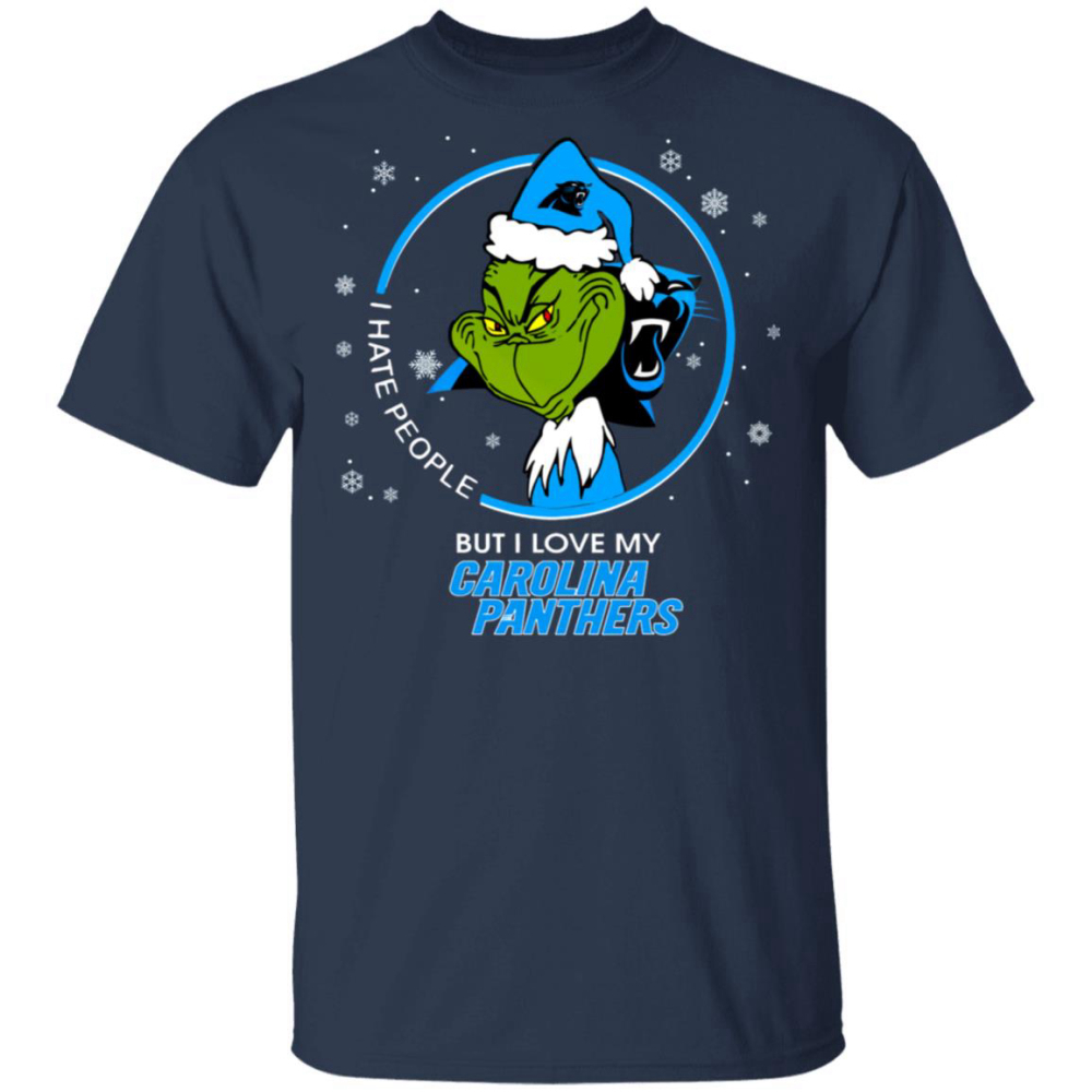 I Hate People But I Love My Carolina Panthers Grinch Shirt