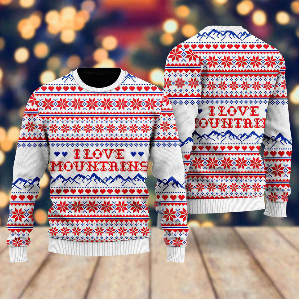 I Love Mountains Ugly Christmas Sweater – Men & Women s UH2032