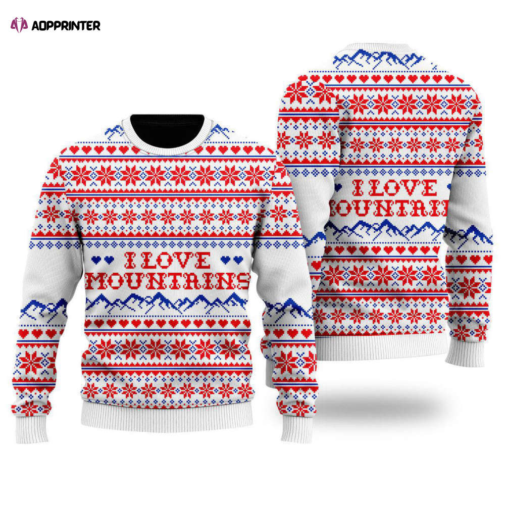 I Love Mountains Ugly Christmas Sweater – Men & Women s UH2032