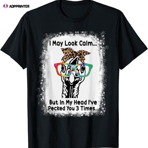 I May Look Calm Turkey Leopard Tie Dye Glasses Thanksgiving T-Shirt