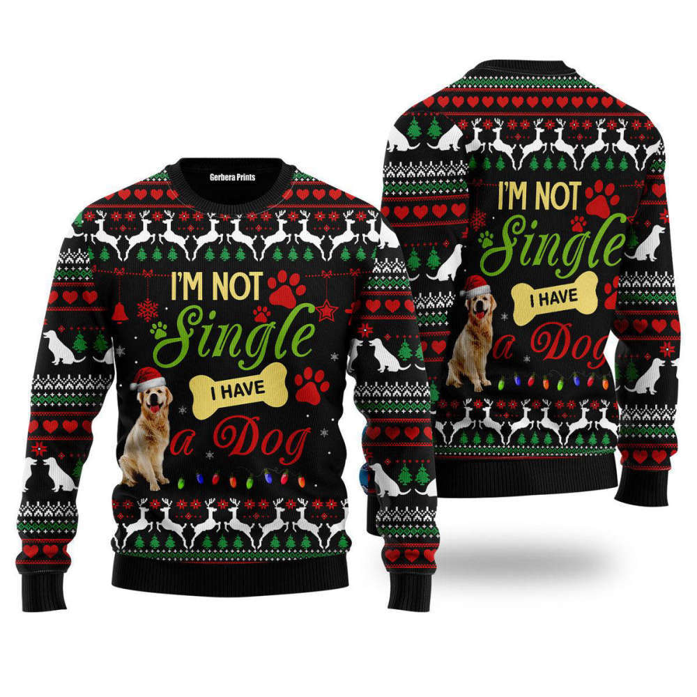 I’m Not Single I Have A Golden Retriever Ugly Christmas Sweater For Men & Women Adult US4470