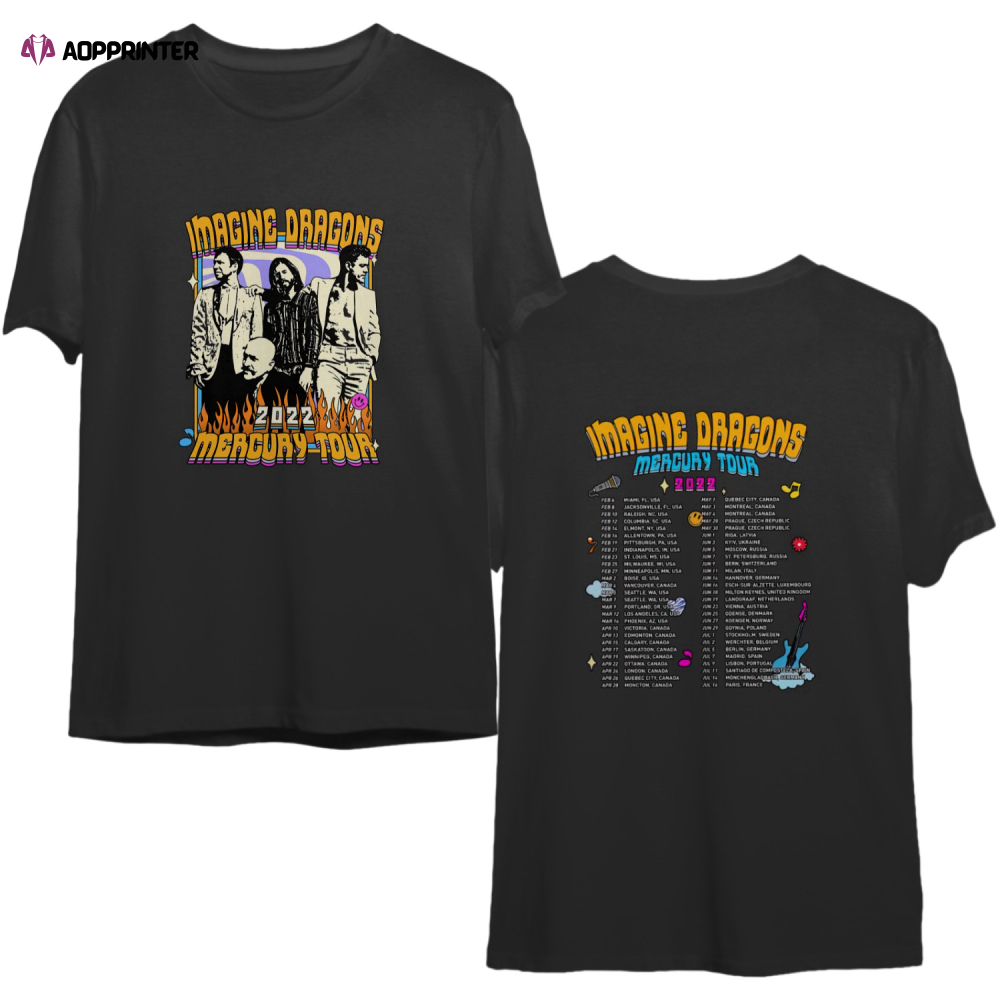 Imagine Dragons Mercury 2022 Tour Shirt, Pop Rock Tour Shirt