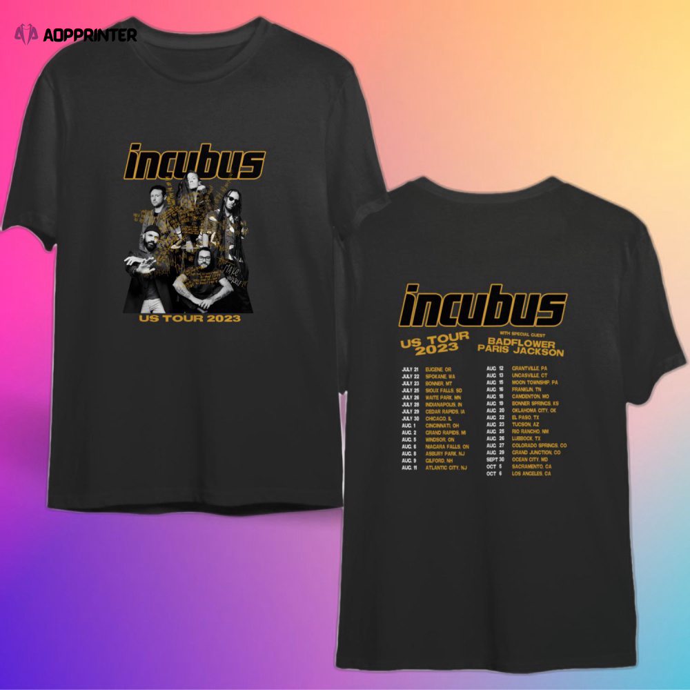 Incubus Band Tour 2023 Shirt , Tour 2023 Shirt