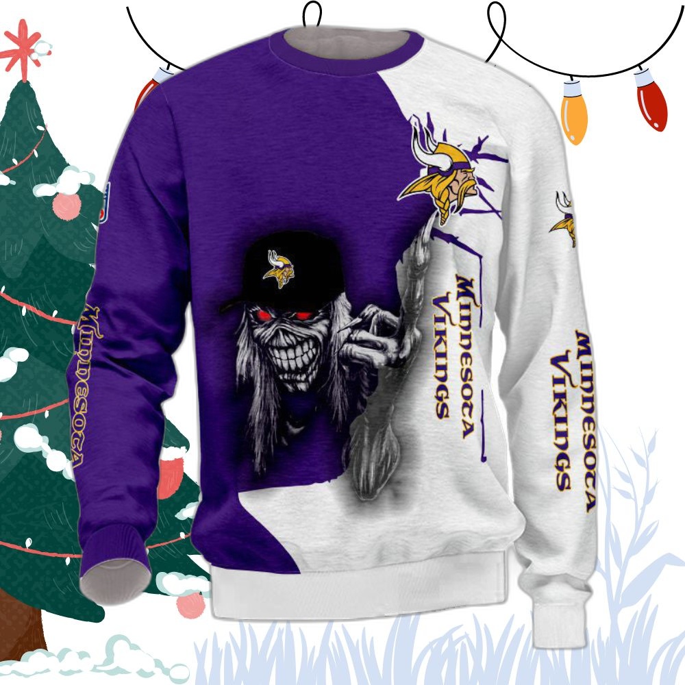 Minnesota Vikings Sweatshirt Santa Claus Ho Ho Ho