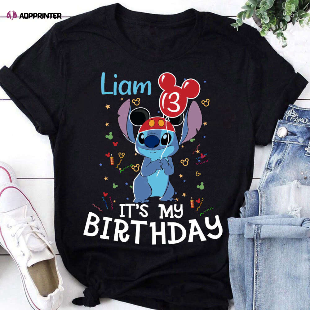 It’s My Birthday Stitch Disney Balloon Mickey Mouse Shirt