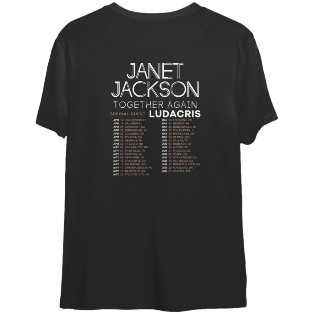 Janet Jackson Shirt, Vintage Together Again Tour 2023 T-Shirt, Janet Jackson Tour 2023 Shirt