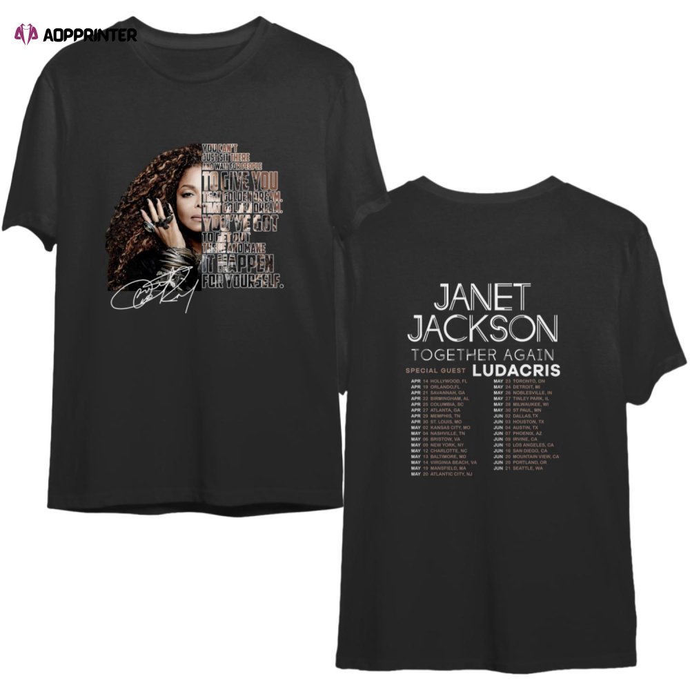 Janet Jackson Shirt, Vintage Together Again Tour 2023 T-Shirt, Janet Jackson Tour 2023 Shirt