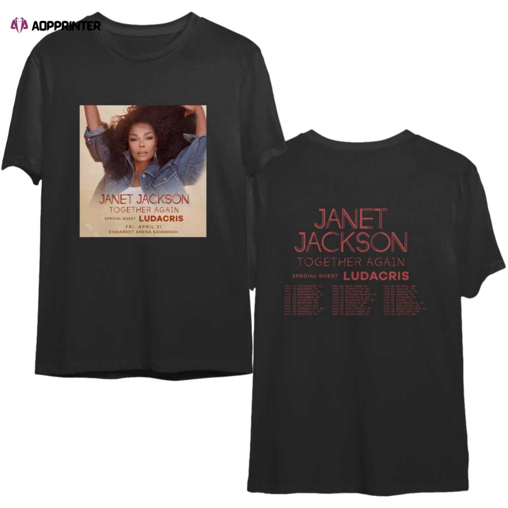 2 Side Janet Jackson Tour 2023 Shirt, Together Again Tour T-Shirt