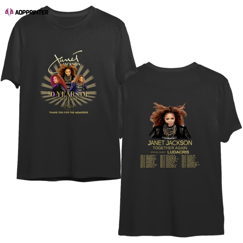 Janet Jackson Together Again Tour 2023 T-Shirt, Janet Jackson Fan Gifts