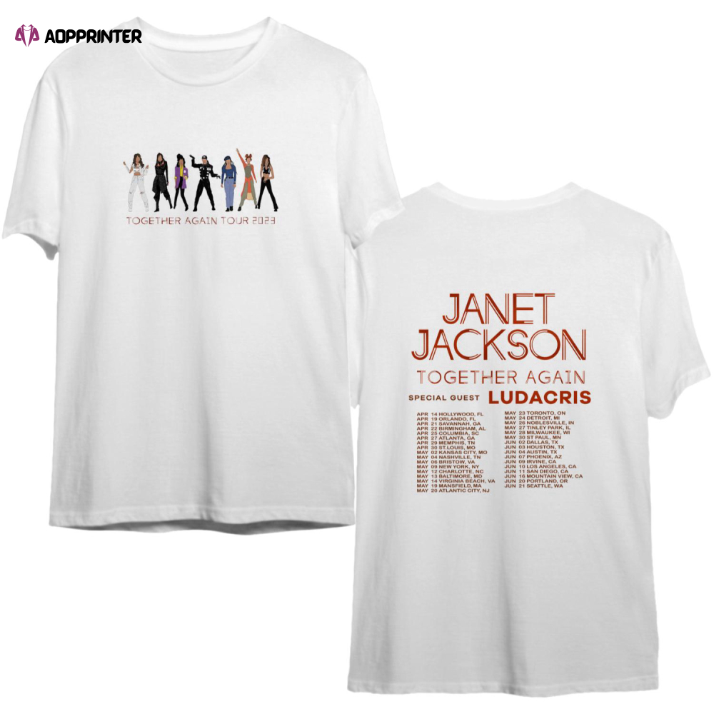 Janet Jackson Together Again Tour 2023 Two Sides T-shirt