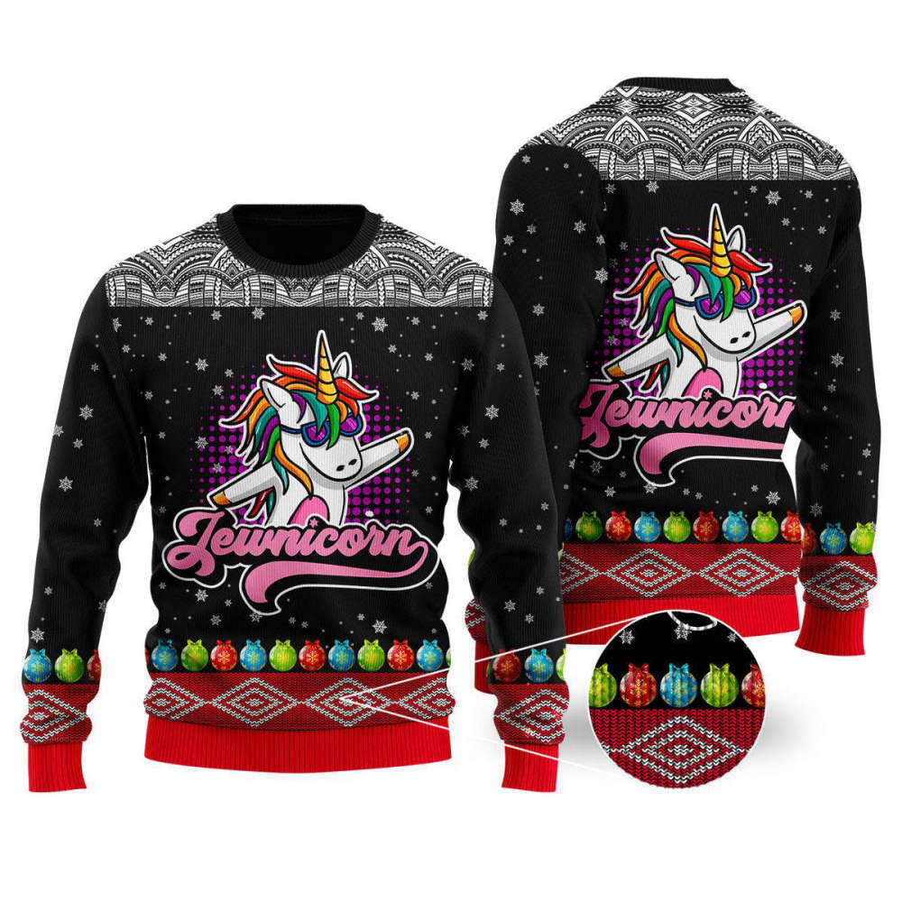 Jewnicorn Ugly Christmas Sweater For Men & Women UH1041