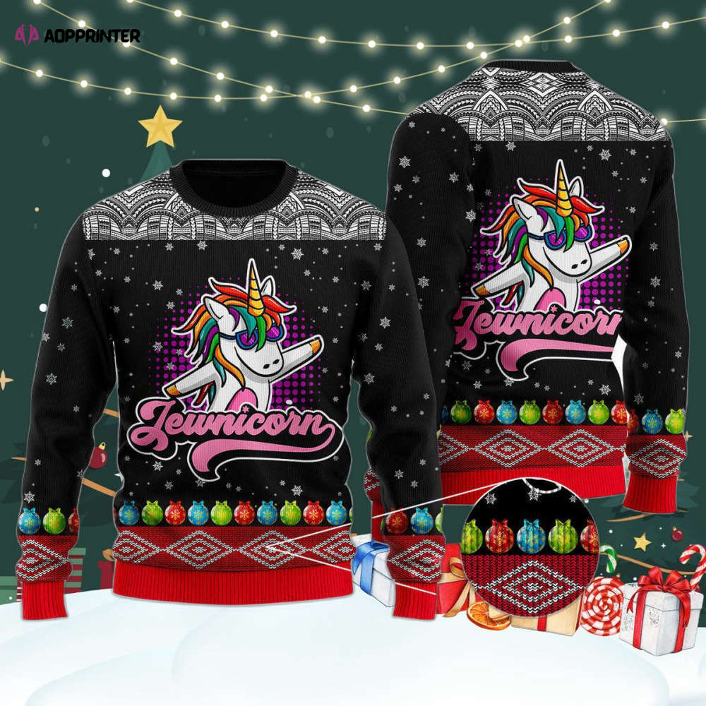 Jewnicorn Ugly Christmas Sweater For Men & Women UH1041
