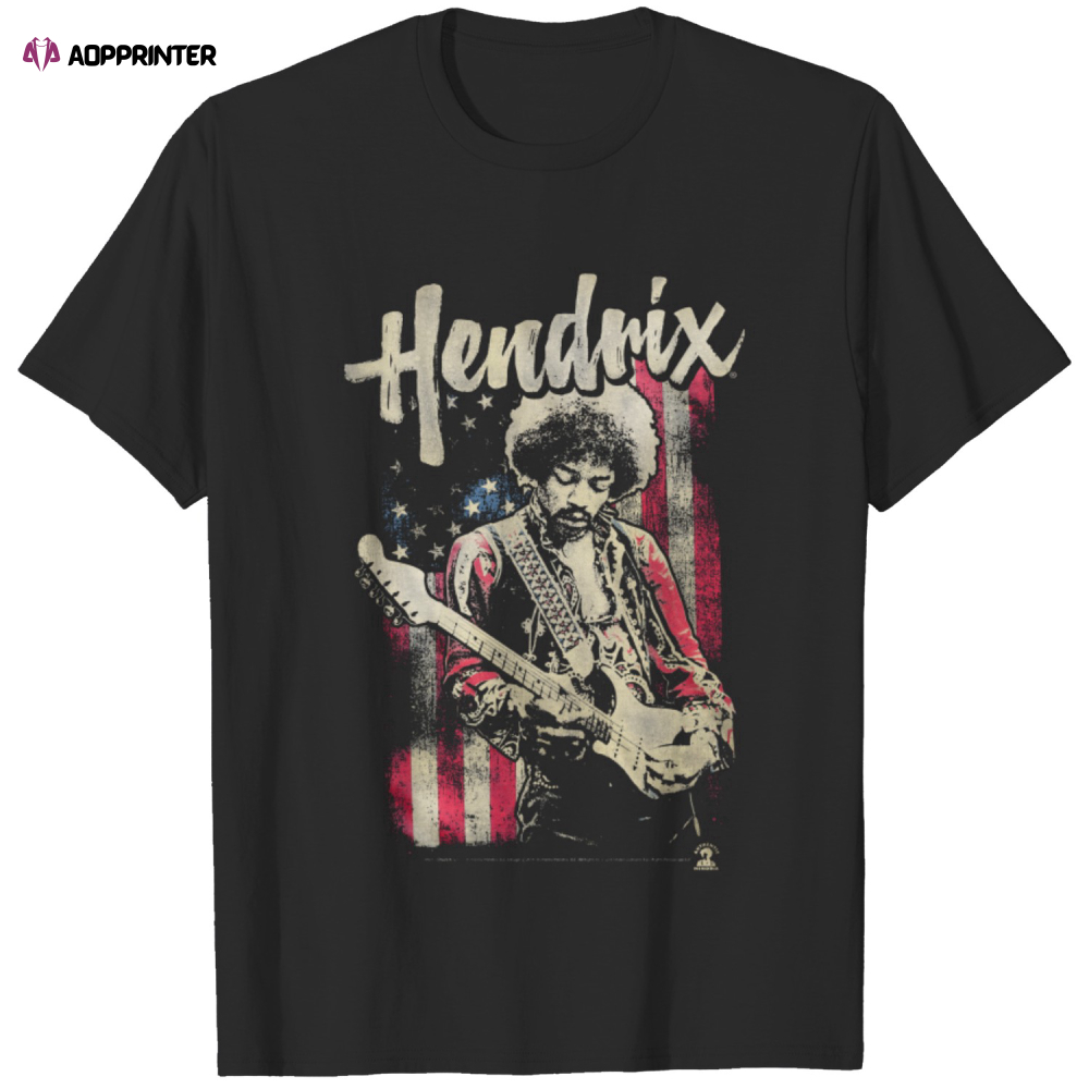 Jimi Hendrix T-Shirt, Vintage American Flag T-Shirt