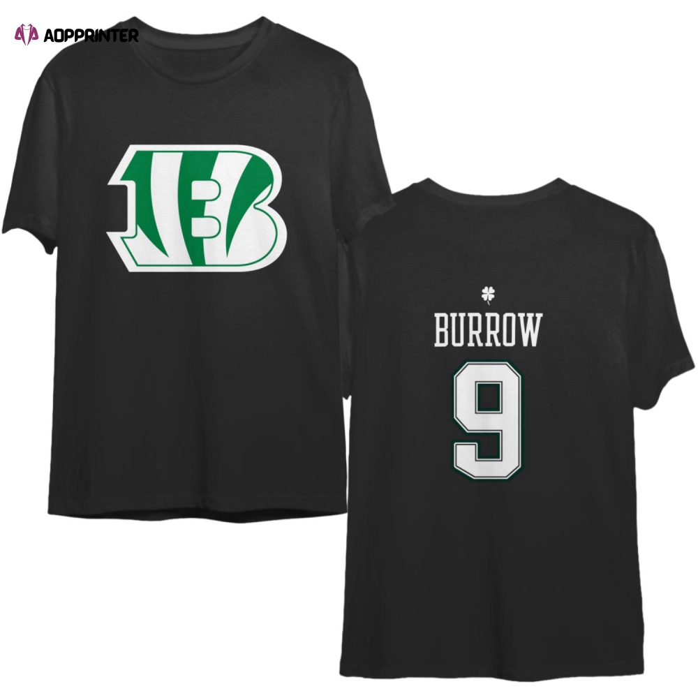 Joe Burrow Green Cincinnati Bengals St. Patrick’s Day Icon Player T-Shirt