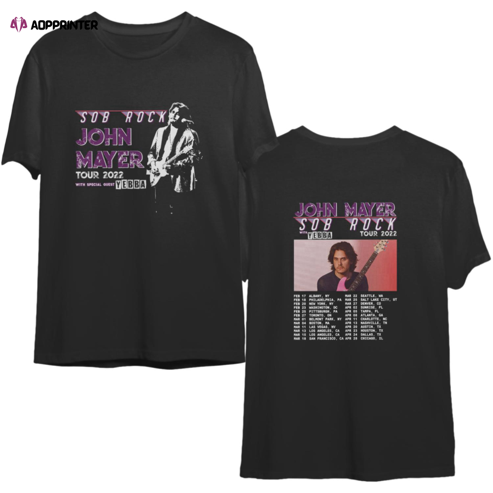 John Mayer Sob Rock Tour 2022 Shirt, John Mayer T-Shirt, Sob Rock Tour 2022 Shirt