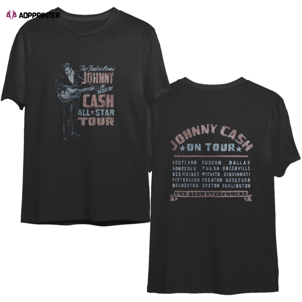 Johnny Cash Unisex Tee: All Star Tour