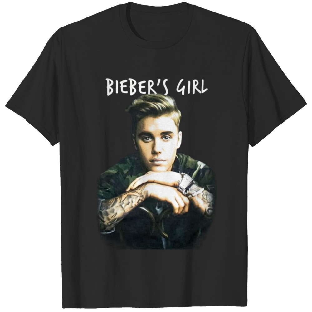Justin Bieber Bieber’s Girl Black Juniors Babydoll T Shirt