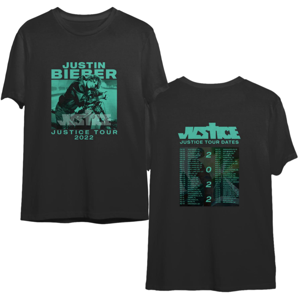 Justin Bieber Justice World Tour 2022 Double Sided Shirt – Justin Bieber Concert Tee