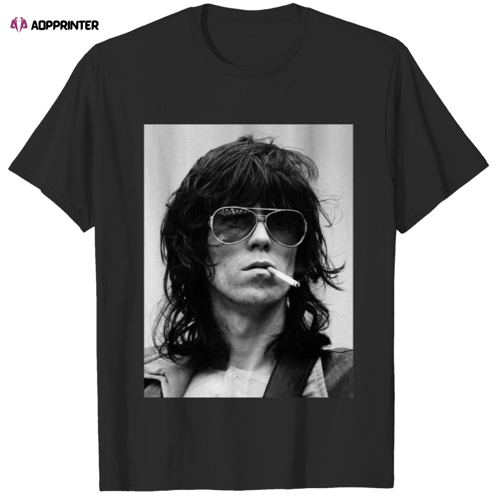 Keith Richards Vintage Rolling Stones 1970s Photo Graphic T-Shirt