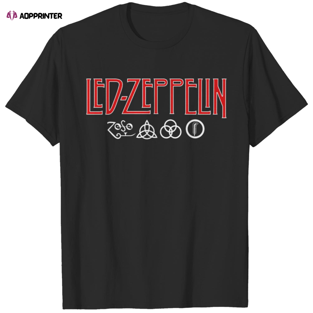 Led Zeppelin Logo and Symbols Jimmy Page Tee T-Shirt