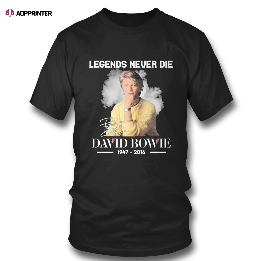 Legends Never Die David Bowie 1974 2016 Signature T-shirt