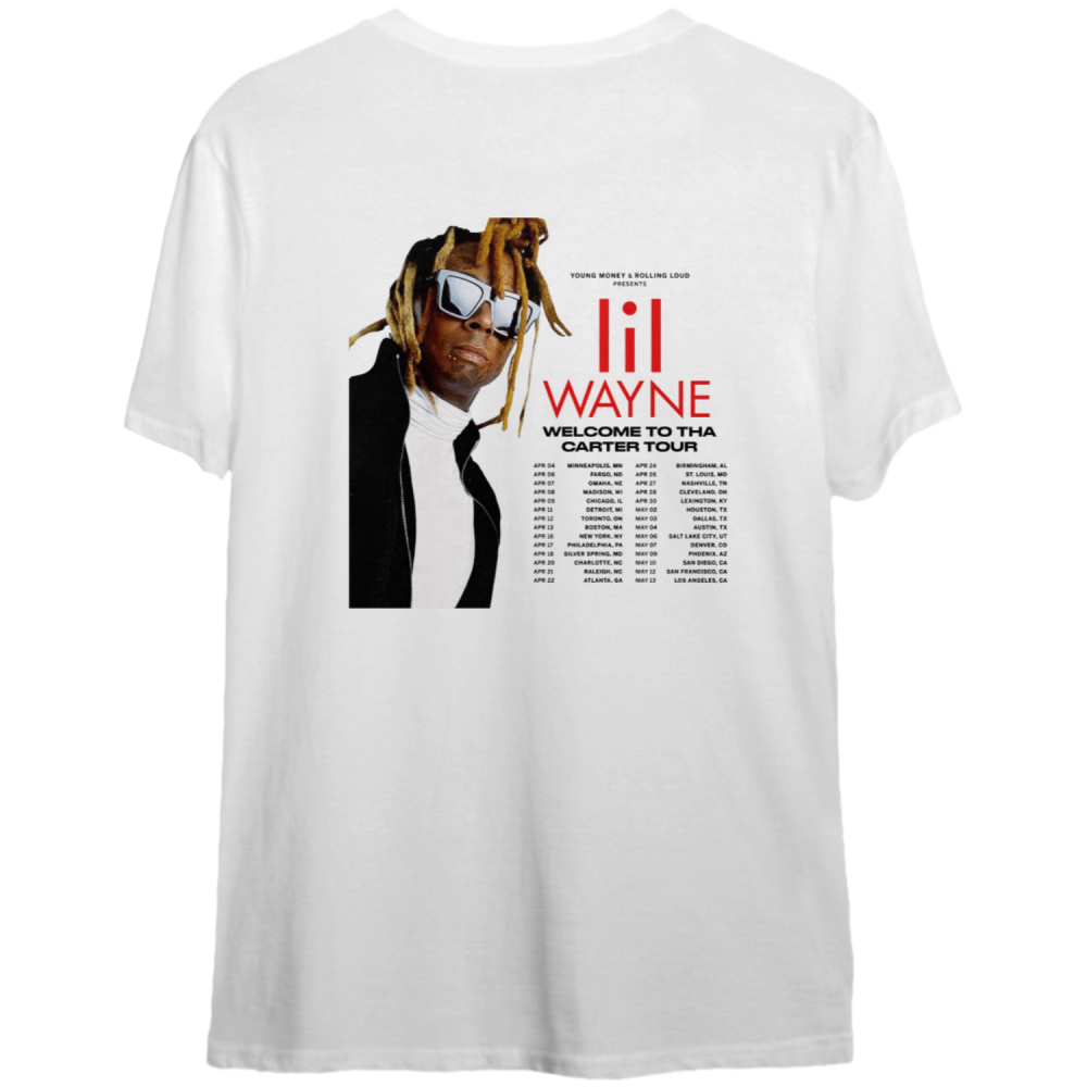 Lil Wayne Tha CarTER Tour 2023 Double Sided Shirt, Concert 2023