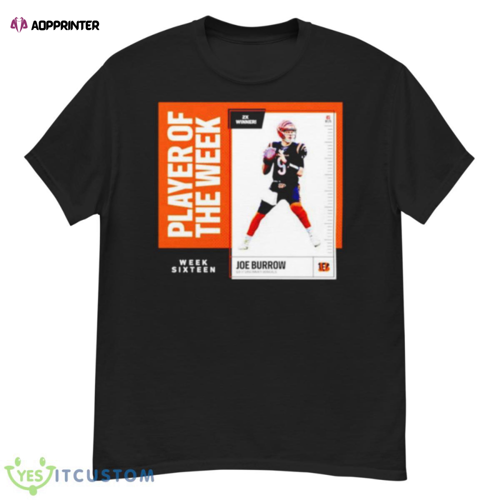 Loe Burrow QB Cincinnati Bengals player of the week sixteen shirt