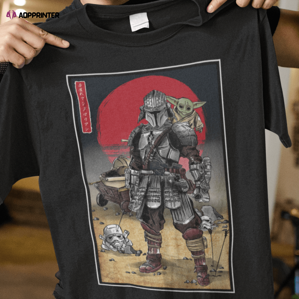 Lone Ronin and Cub The Mandalorian Star Wars T-Shirt