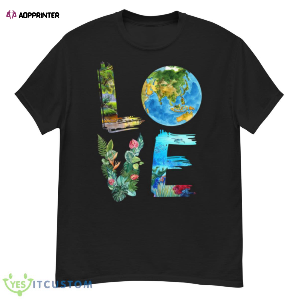Earth Day Shirt Cute World Map Tree Pro Environment Plant Shirt