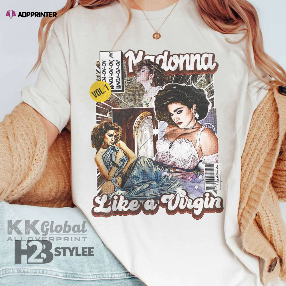 Madonna Comic Material Girl Like A Virgin Album Madonna The Celebration Music Tour 2023 Unisex T Shirt, Sweatshirt, Hoodie