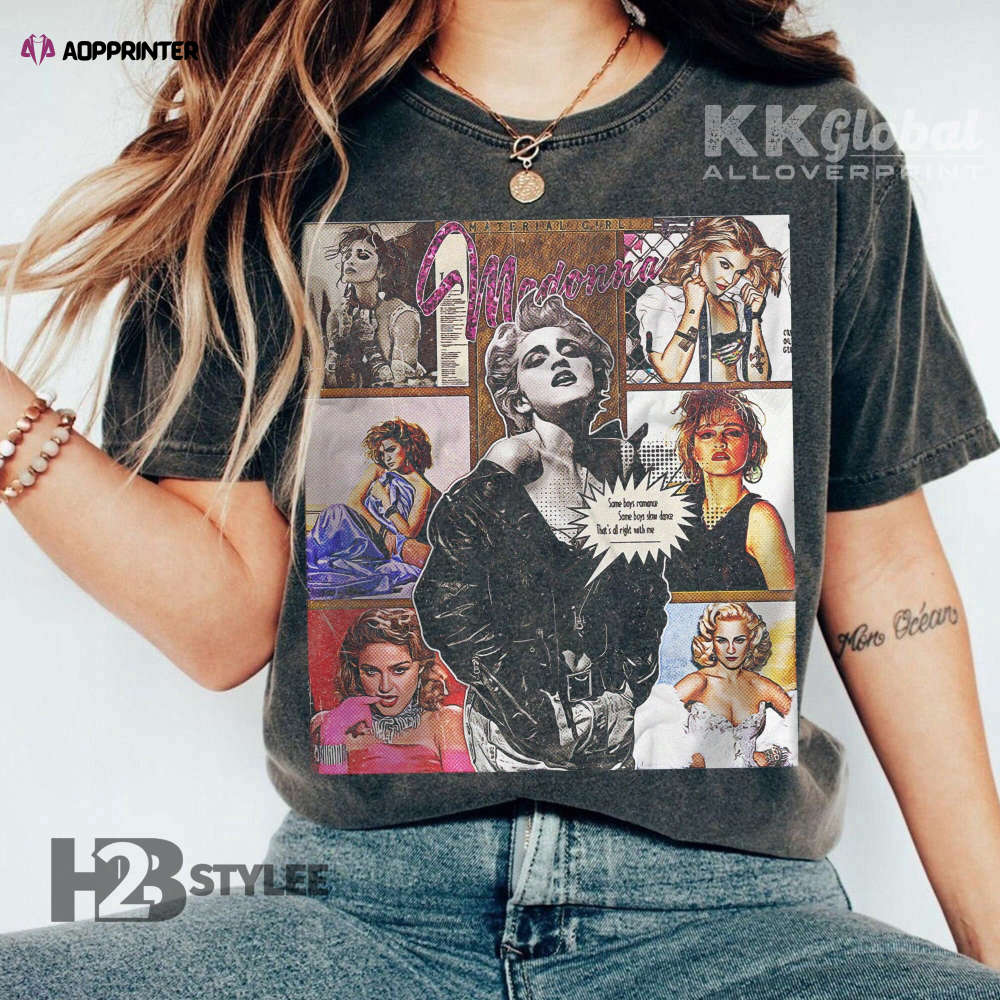 Madonna Comic Vintage Album Material 2023 Madonna The Celebration Music Tour 2023 Unisex T Shirt, Sweatshirt, Hoodie