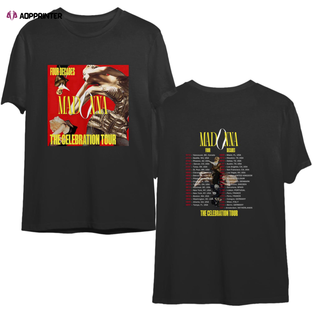 Madonna Shirt, Madonna Four Decades Shirt, The Celebration Tour 2023 Graphic Tee