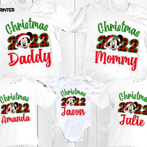 Matching Disney Christmas Family Custom T-Shirt