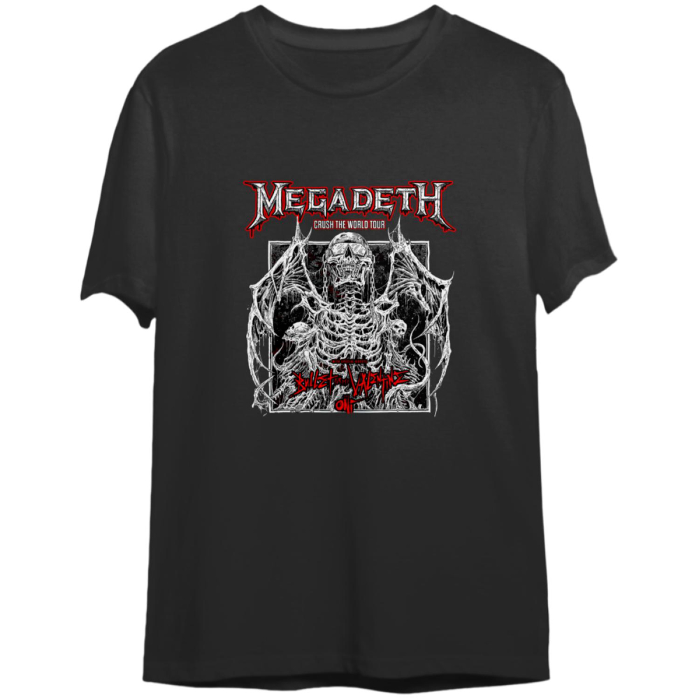 Megadeth Band Shirt Crush The World Tour Shirts Megadeth Tour 2023 Shirt Megadeth 2 Sides T-shirt