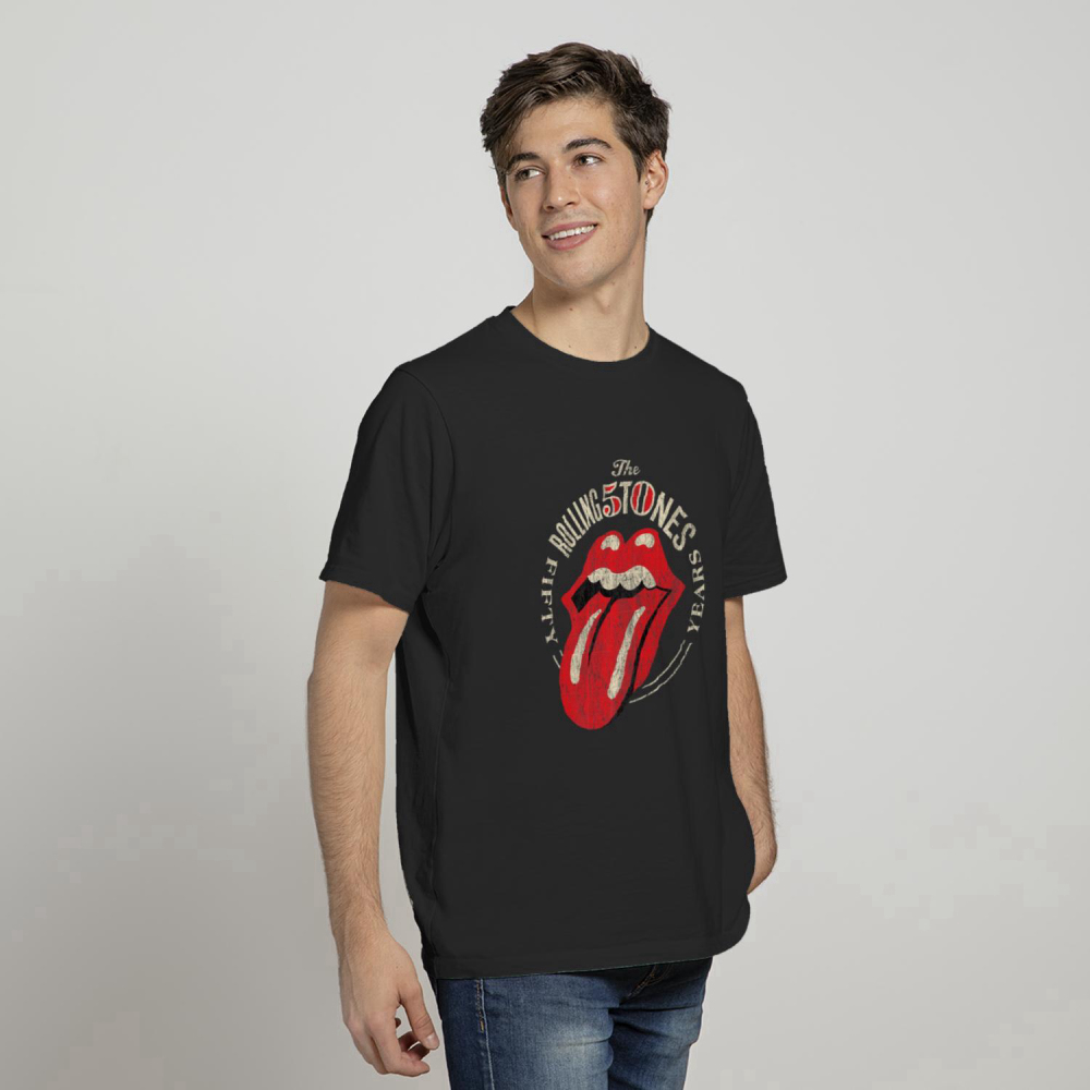 Mens The Rolling Stones 50th Anniversary Logo Premium T-Shirt