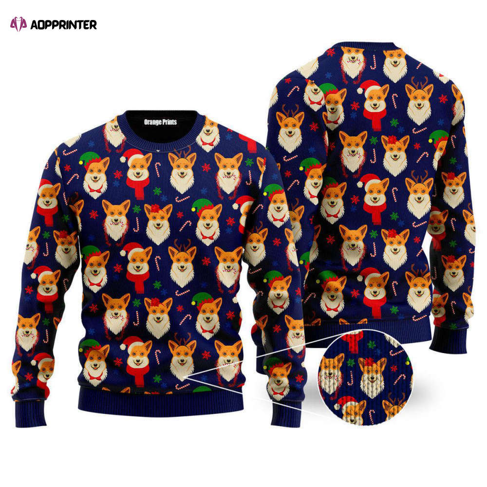 Merry Corgmas Ugly Christmas Sweater Corgi Dog Lover Men & Women UH1061