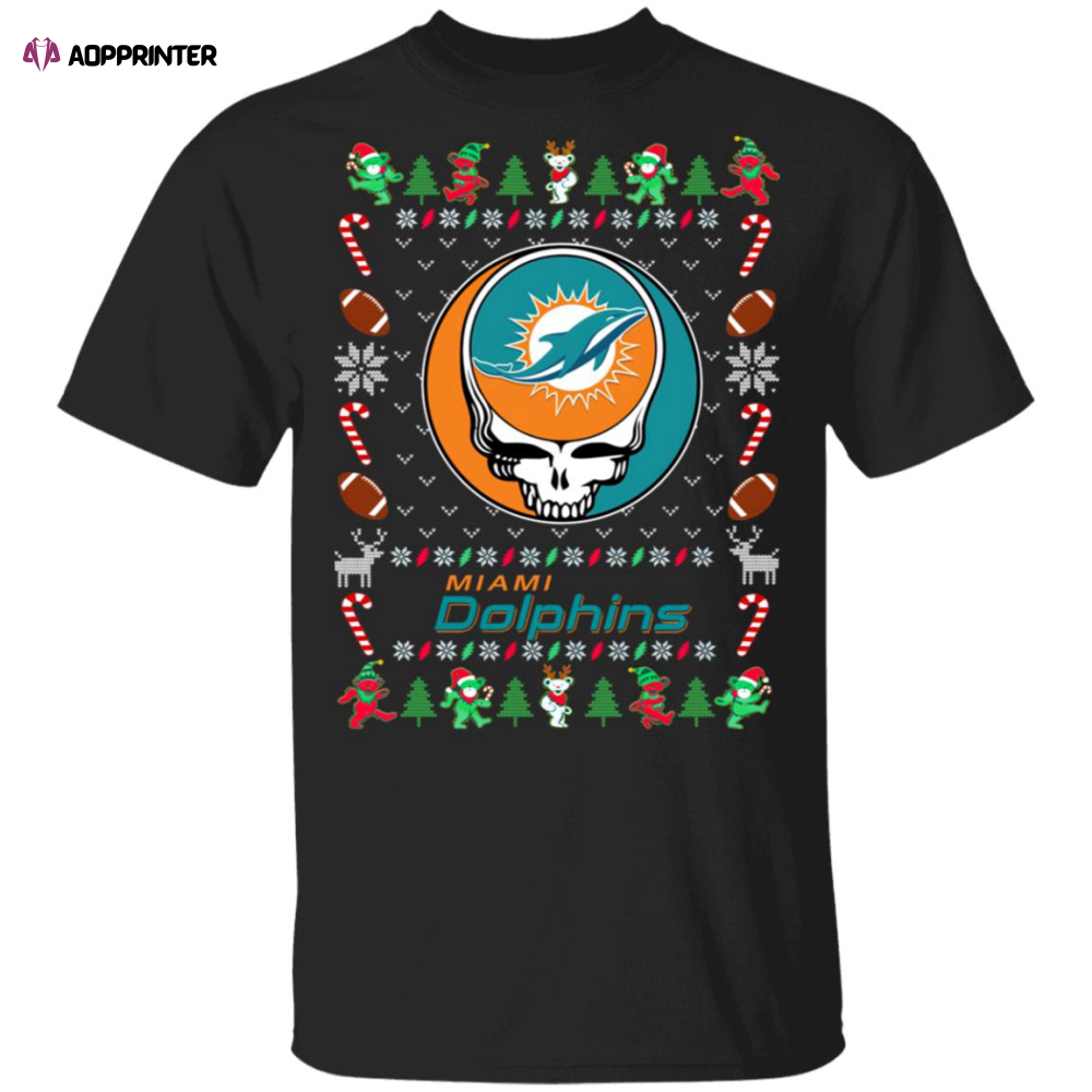 Miami Dolphins Gratefull Dead Ugly Christmas Sweater