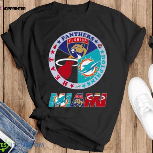 Miami Sport team Miami Dolphins Florida Panthers and Miami Heat shirt