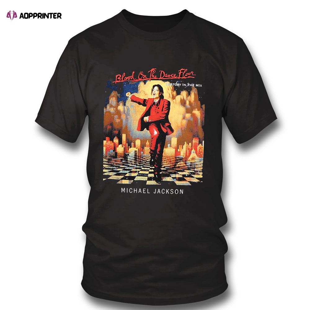 Michael Jackson Blood Shirt On The Dance Floor Boyfriend Fit Girls Long Sleeve, Ladies Tee