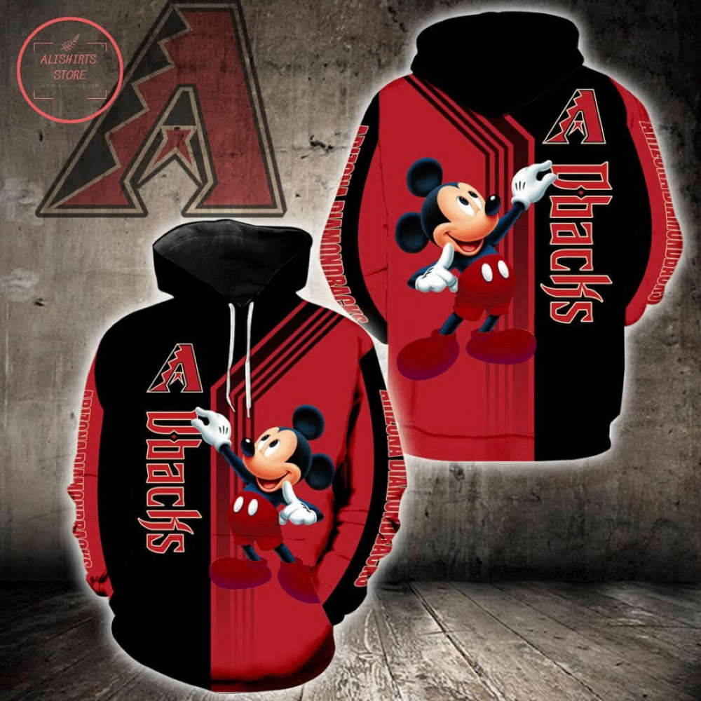 MLB Arizona Diamondbacks Mickey Pullover Hoodie AOP Shirt – Stylish Fan Gear