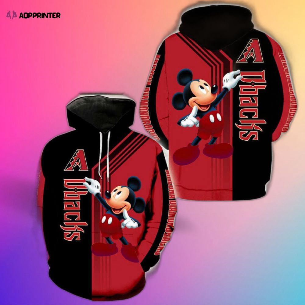 MLB Arizona Diamondbacks Mickey Pullover Hoodie AOP Shirt – Stylish Fan Gear