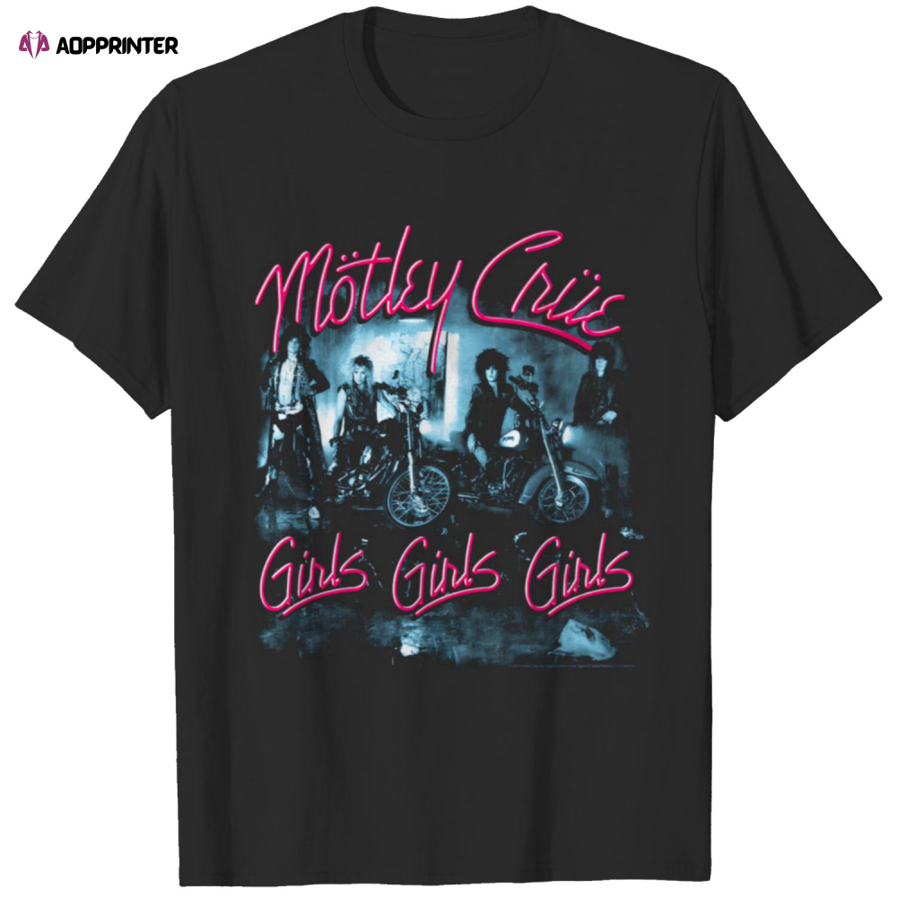 Motley Crue Girls Girls Girls T Shirt Album Cover Rock Band Concert Merch, Motley Crue Shirt